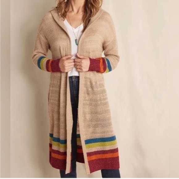 Matilda Jane Sweaters - MATILDA JANE Stay Cozy long open hooded cardigan, Medium.